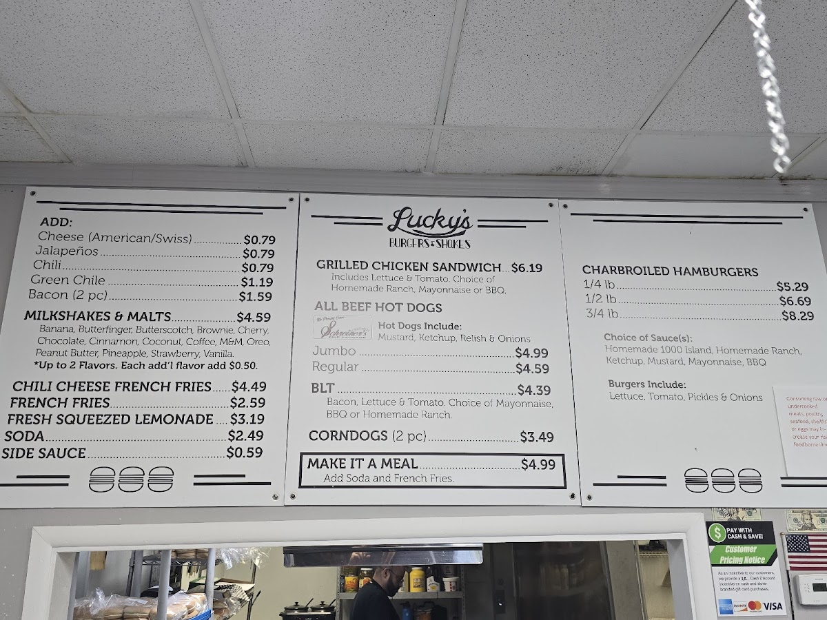Menu Lucky's Burgers & Shakes-1
